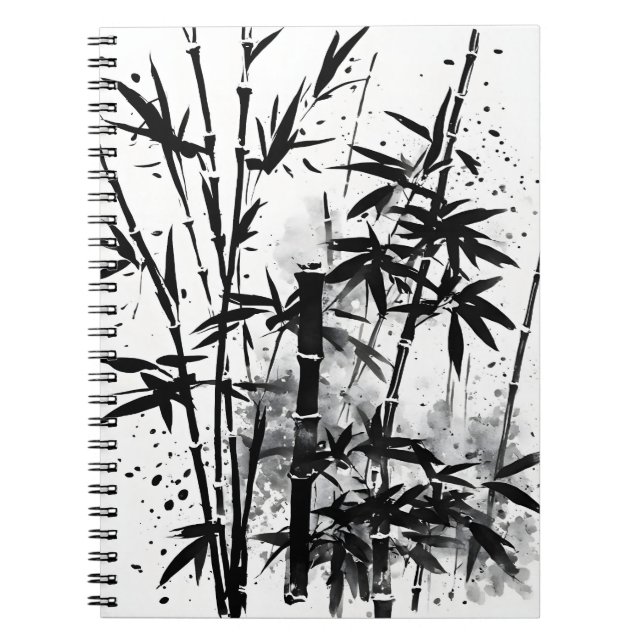 Bambus - Aquarellblumen Notizblock (Vorderseite)
