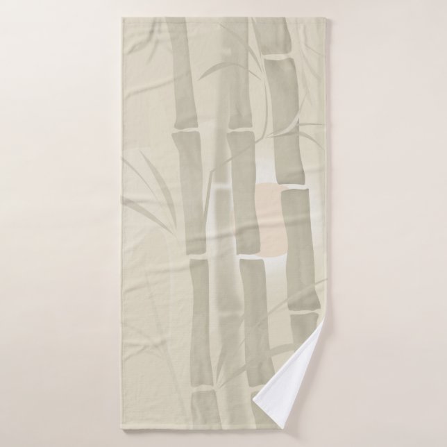 Bambus, beigefarbener Hintergrund Badhandtuch Set (Badehandtuch)