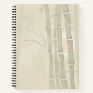 Bambus, beigefarbener Hintergrund Notizbuch