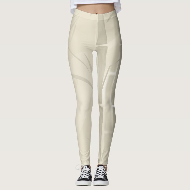 Bambus, beiger Hintergrund Leggings (Vorderseite)