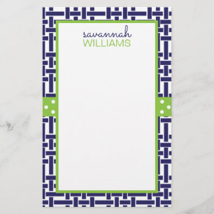 Bambus & Grosgrain Personalisiert Stationery