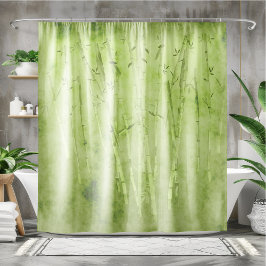 Bambus im verblassten grünen Hintergrund Duschvorhang
