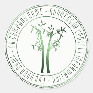 Bambus in kreisförmigen Rahmen grün Runder Aufkleber