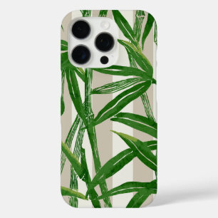 Bambus Jungle Hawaiian Strip - Taupe und Green iPhone 16 Pro Hülle