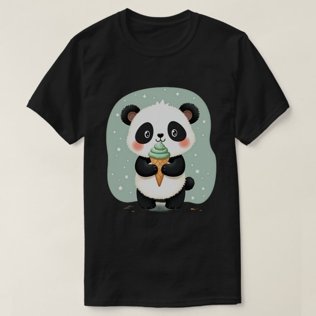 Bambus-Kegel-Panda T-Shirt (Design vorne)