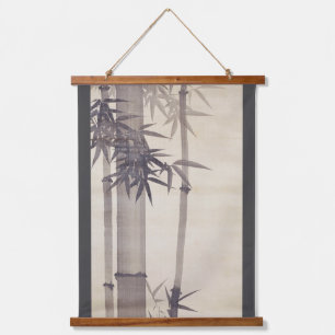 Bambus, Kiitsu, Tintenzeichnung Wandteppich Mit Holzrahmen