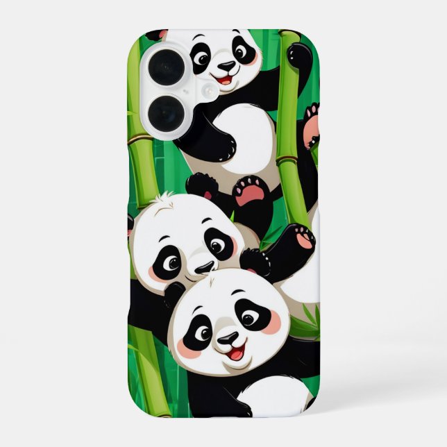 Bambus Panda iPhone 16 Hülle (Rückseite)