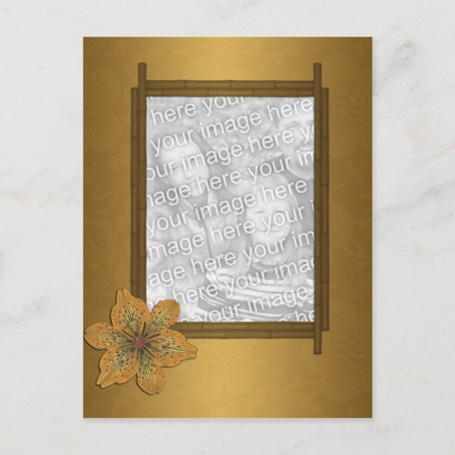 Bambus-Rahmen Postkarte (Vorderseite)