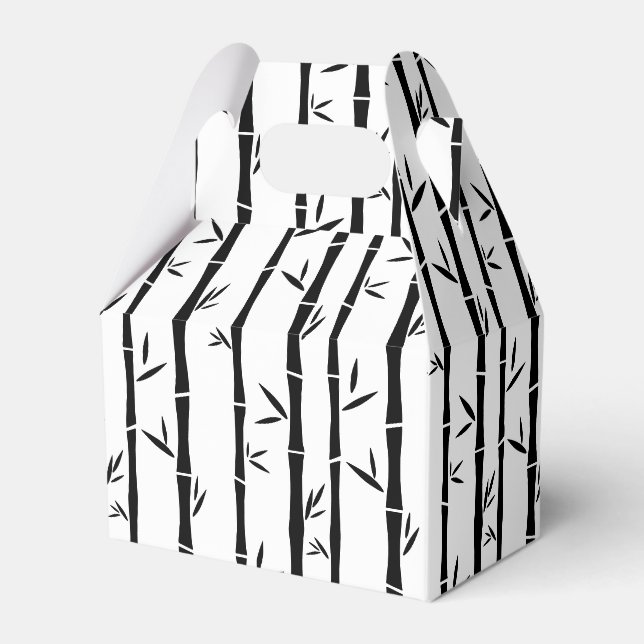 Bambus Schwarz-Weiß-Zoll Geschenkschachtel (Vorderseite)