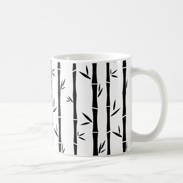 Bambus Schwarz-Weiß-Zoll Kaffeetasse (Rechts)