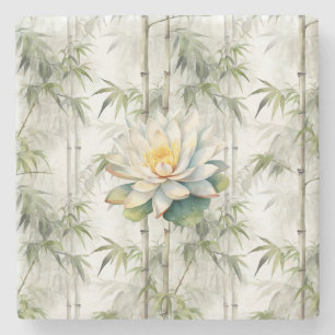 Bambus Serenity Lotus Steinuntersetzer