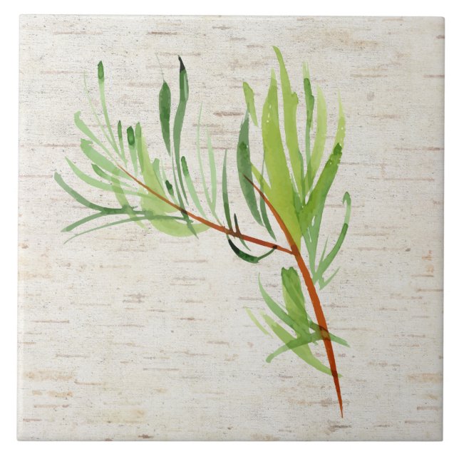 Bambus und Birch Keramik Tile Fliese (Vorderseite)