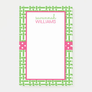 Bambus und Grosgrain Personalisiert Post-it-Notepa Post-it Klebezettel