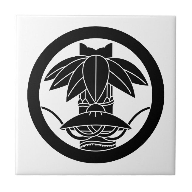 Bambus und Sitzhut im Kreis Fliese (Vorderseite)