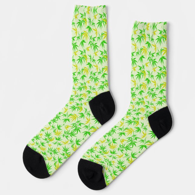 Bambus verlasse Sommermuster Socken (Linkes Detail)