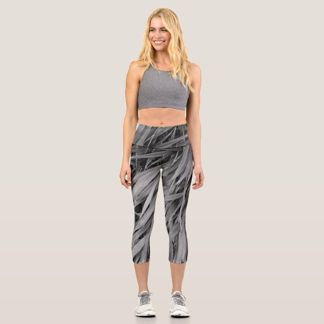 Bambus verlasse vertikal capri leggings (Vorderseite)