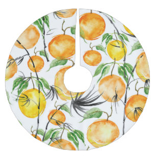 Bambus Wasserfarbe: Dschungel nahtlos Muster. Polyester Weihnachtsbaumdecke