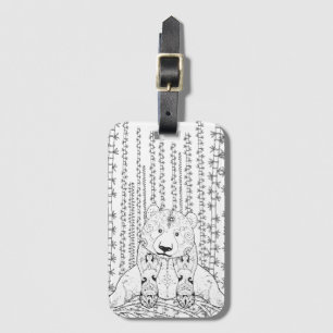 Bambuspanda-Gekritzel Gepäckanhänger