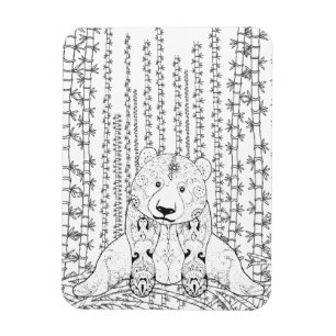 Bambuspanda-Gekritzel Magnet