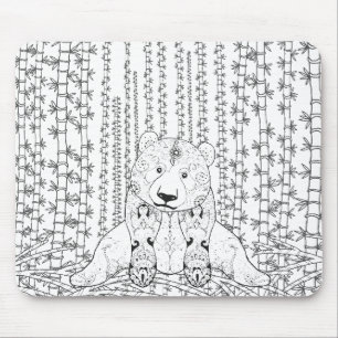 Bambuspanda-Gekritzel Mousepad