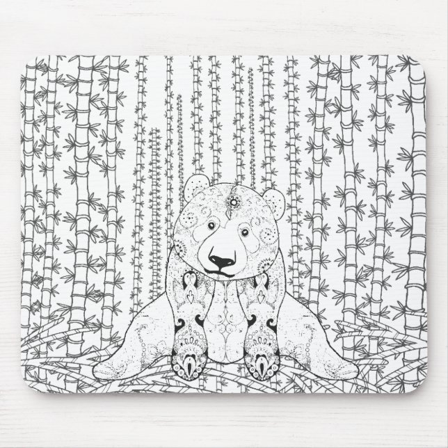 Bambuspanda-Gekritzel Mousepad (Vorne)