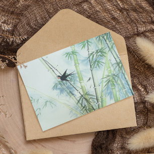 Bambuswald - grün postkarte