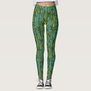 Bambuswald in blau leggings