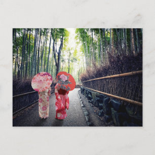 Bambuswald in Kyoto Postkarte