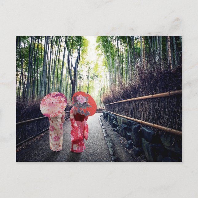 Bambuswald in Kyoto Postkarte (Vorderseite)