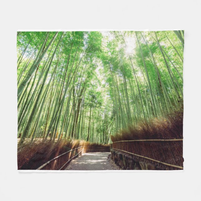 Bambuswaldung | Arashiyama, Kyoto, Japan Fleecedecke (Vorderseite (Horizontal))