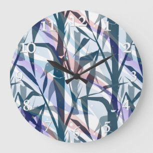 Bambuszweige Große Wanduhr