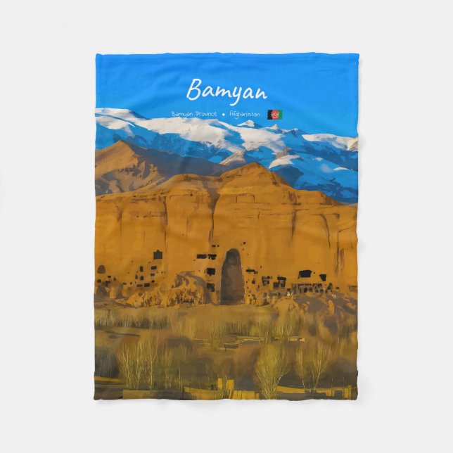 Bamyan, Afghanistan - Buddha-Klippen Tal Fleecedecke (Vorderseite)