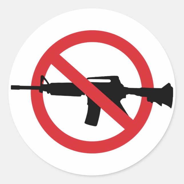 Ban Assault Rifles - Keine Symbol-rote Linie Runder Aufkleber (Vorderseite)