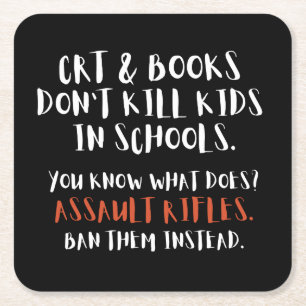 Ban Assault Rifles statt Typografie Rechteckiger Pappuntersetzer