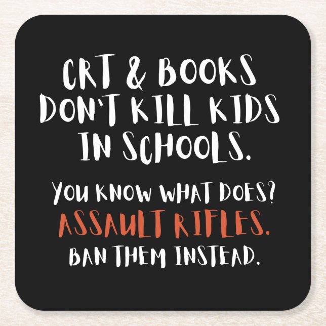 Ban Assault Rifles statt Typografie Rechteckiger Pappuntersetzer (Vorderseite)