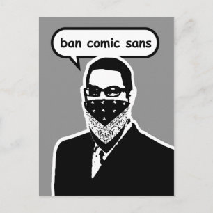 Ban Comic Sans Postkarte