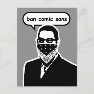 Ban Comic Sans Postkarte