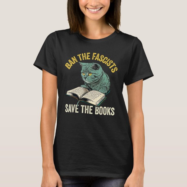 Ban Die Faschisten Rettete das Buch Wurm Nerd 2 T-Shirt (Vorderseite)