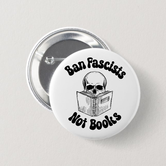 Ban Faschisten keine Bücher Button (Vorne & Hinten)