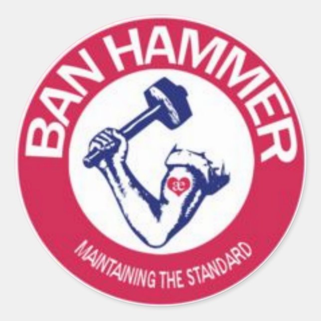 BAN HAMMER STICKERS (Vorderseite)