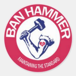 BAN HAMMER STICKERS