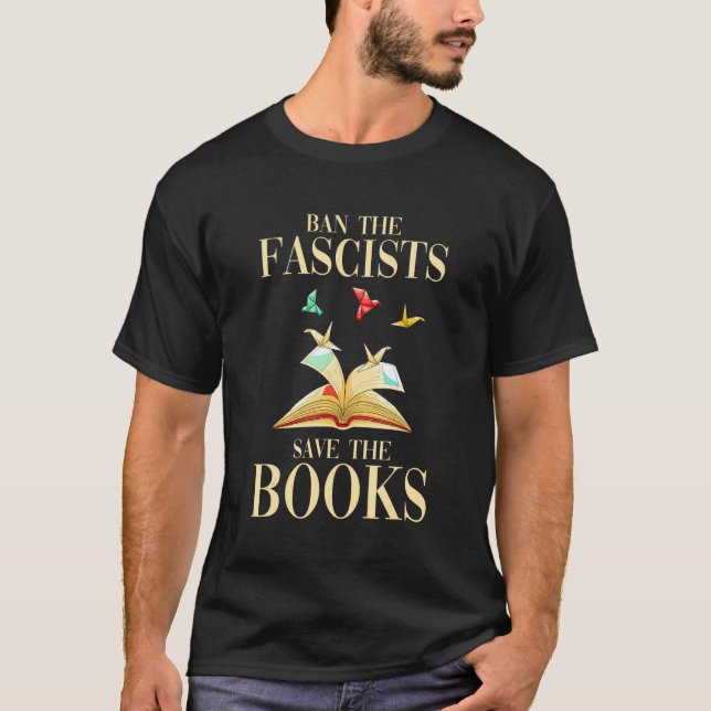 Ban The Fascists Save The Book  Book  Student Kids T-Shirt (Vorderseite)