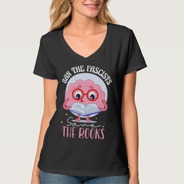 Ban The Fascists Save The Books T-Shirt (Vorderseite)