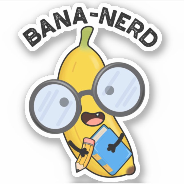 Bana-Nerd Funny Fruit Nerd Pun Aufkleber (Vorderseite)