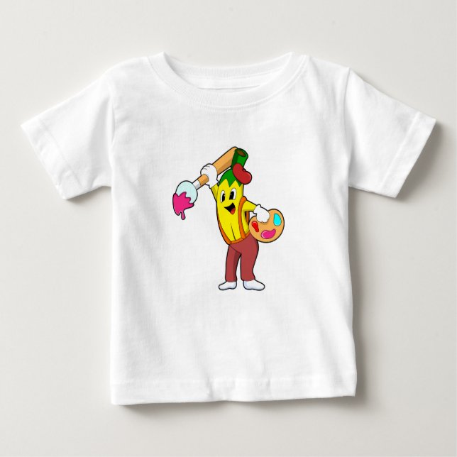 Banana als Maler mit Pinsel Baby T-shirt (Vorderseite)