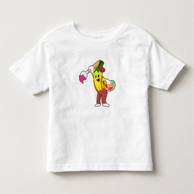 Banana als Maler mit Pinsel Kleinkind T-shirt (Vorderseite)