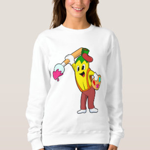 Banana als Maler mit Pinsel Sweatshirt