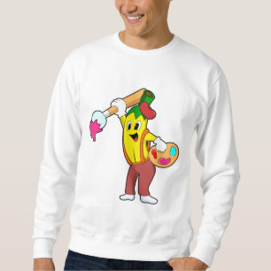Banana als Maler mit Pinsel Sweatshirt