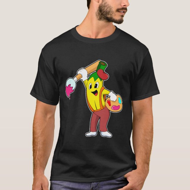 Banana als Maler mit Pinsel T-Shirt (Vorderseite)