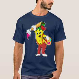 Banana als Maler mit Pinsel T-Shirt